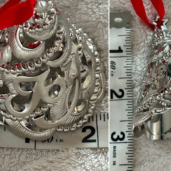 Lenox Laurels Joy Porcelain Angel and Lenox Joy Silver Christmas Tree Ornaments - Picture 12 of 12